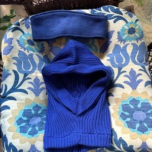 Cobalt Blue Knit Women's Hat and Matching Blue Headband; Never Worn!